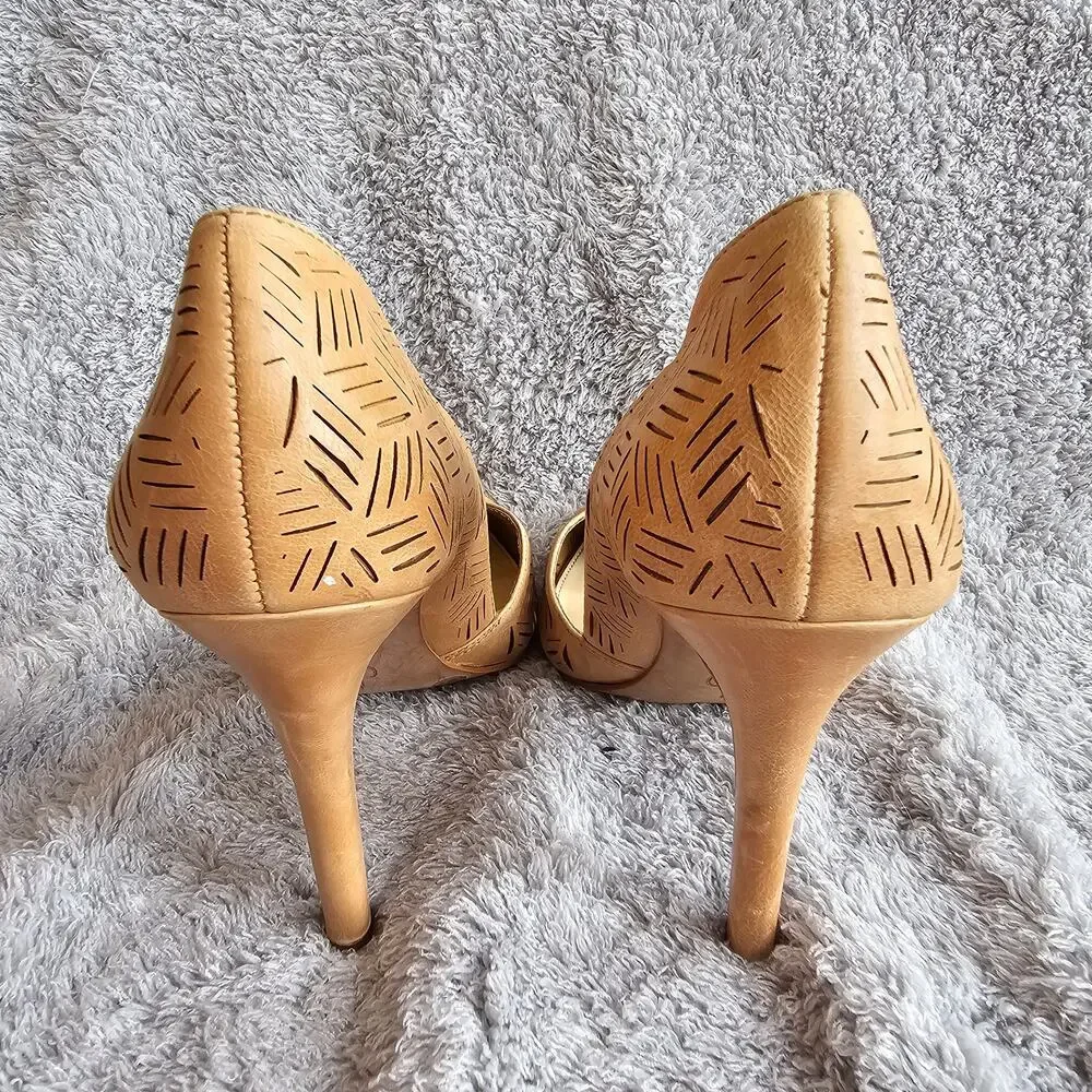 Jessica Simpson Women's Charie Perforated D-Orsay Dress Pump Heels Size 9.5M Tan - Picture 5 of 7